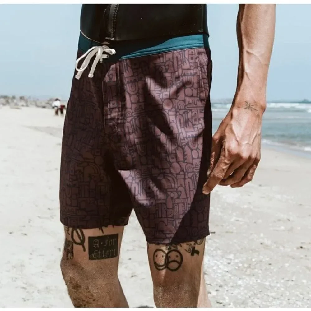 Taylor Stitch Bo Boardie Board Shorts In‎ Building Blocks Geometric Mens variety